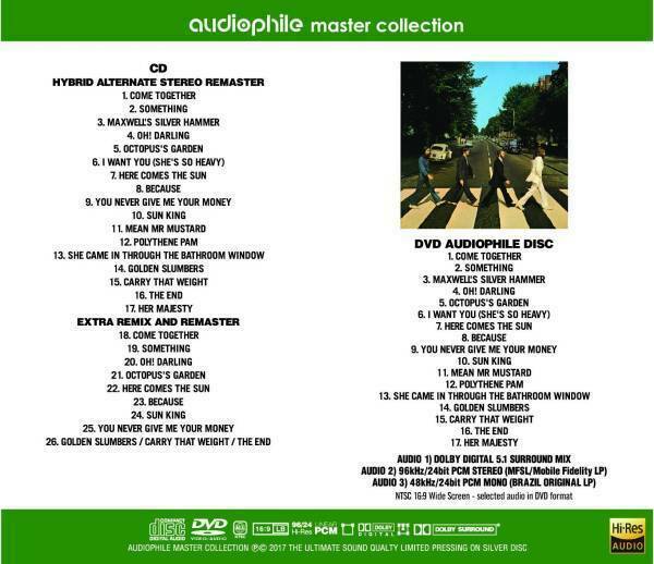The Beatles Abby Road Audiophile Master Collection 1CD 1DVD Set Music Pops Rock