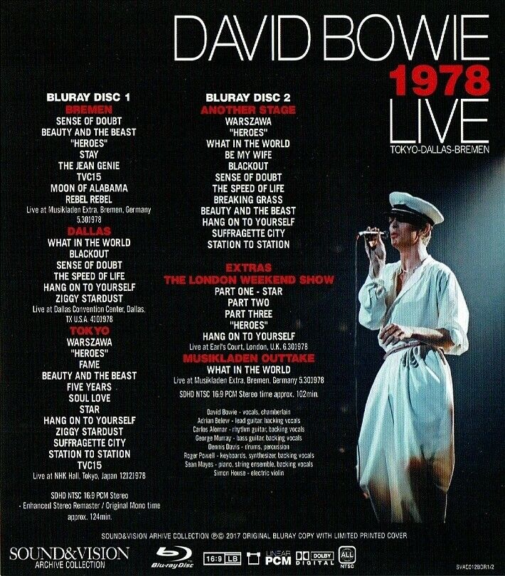 David Bowie Japan Performance 1978 1990 2004 Tokyo Dome Budokan Blu-ray 6BDR