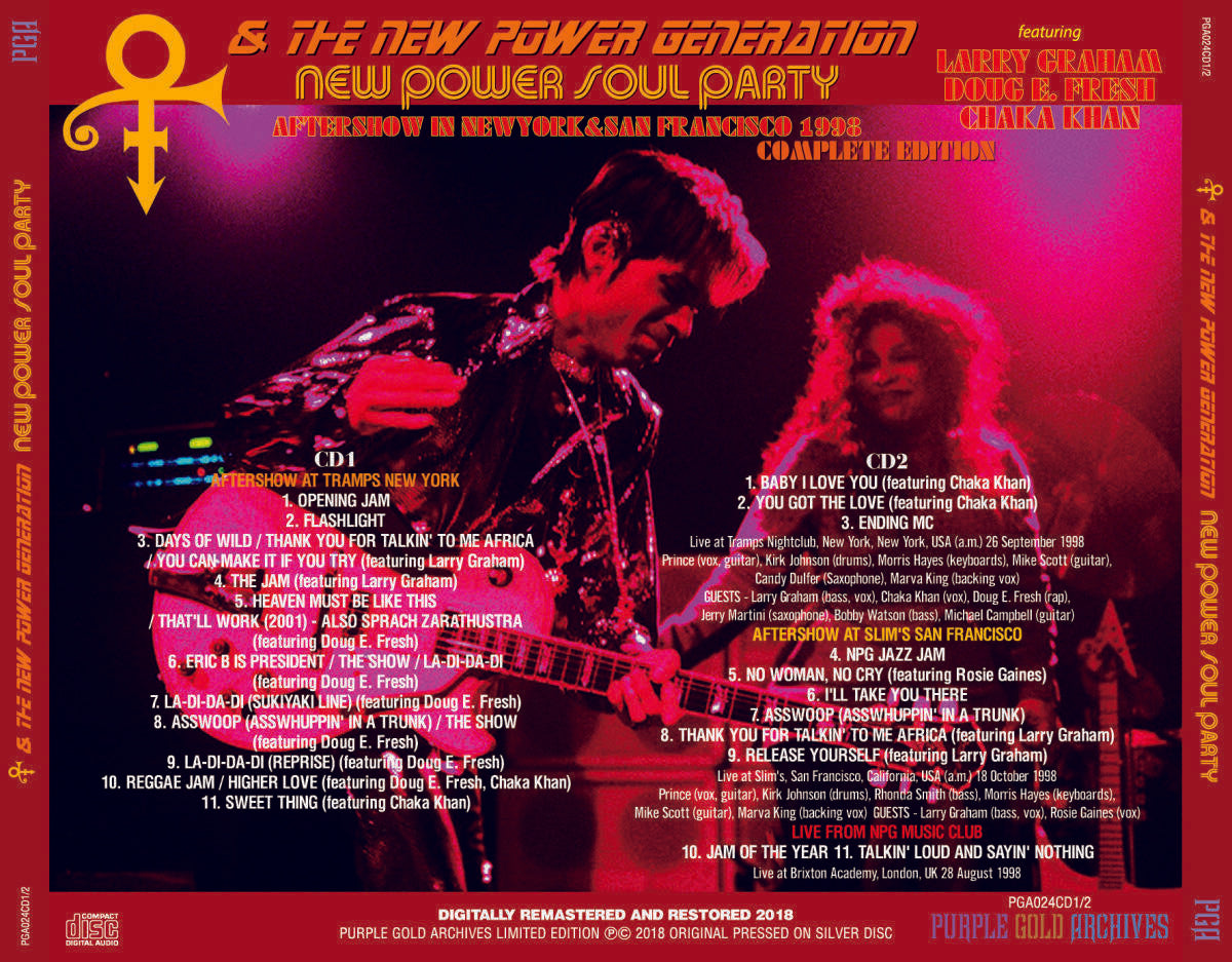 PRINCE & The New Power Generation New Power Soul Party 1998 Complete Edition 2CD