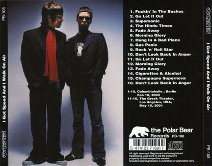 Oasis I Got Speed And I Walk On Air Berlin Germany 2002 CD 1 Disc 16 Tracks F/S
