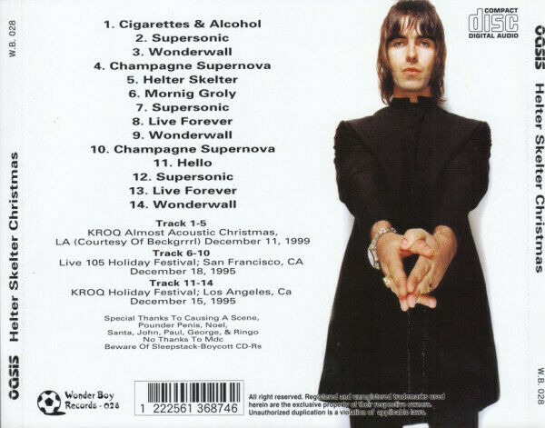 Oasis Helter Skelter Christmas 1995 1999 CD 1 Disc 14 Tracks Music Rock Pops F/S