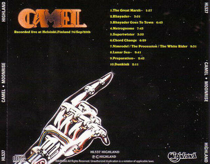 Camel Moonrise Helsinki Finland CD 1 Disc 10 Tracks Music Progressive Rock F/S