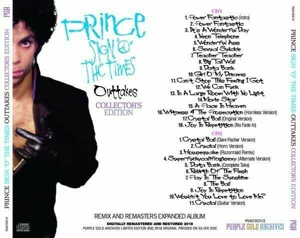 Prince Sign "O" The Times Collector's Edition Outtakes 4CD Set