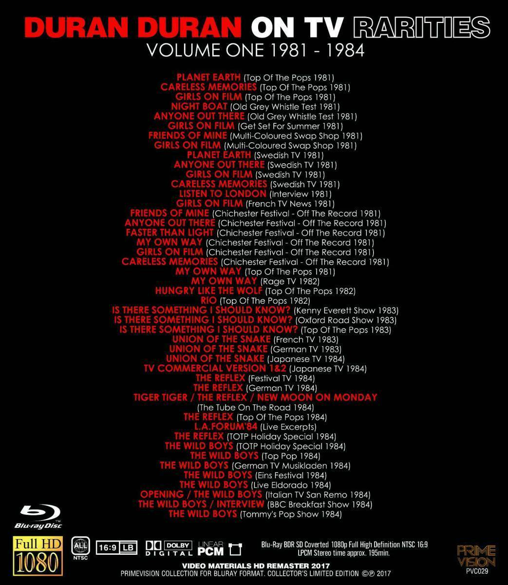 Duran Duran Budokan 2003 ON TV Rarities 1981-1984 2016 Blu-ray 3 Title 4 Discs
