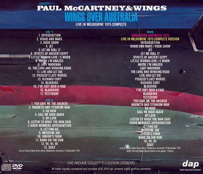 Paul McCartney Wings Over Australia 1975 Premium Collectors Edition 3CD 3DVD Set