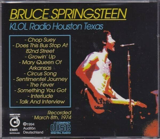 Bruce Springsteen KLOL Radio Houston Texas 1974 CD 1 Disc 10 Tracks Music Rock