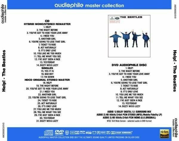 The Beatles HELP! Audiophile Master Collection 1CD 1DVD Set Music Rock Pops