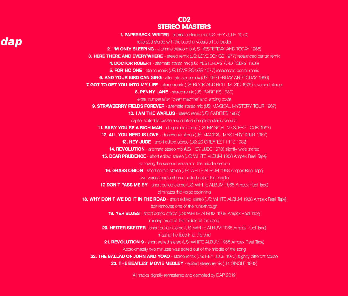 The Beatles The Rarities Collection I 2019 CD 2 Discs 56 Tracks Music Rock F/S