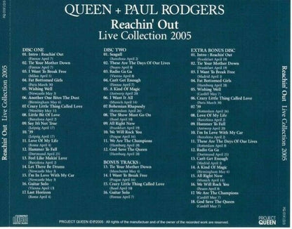 Queen Paul Rodgers 2005 Live Collection Reachin' Out CD 3 Discs 51 Tracks Music