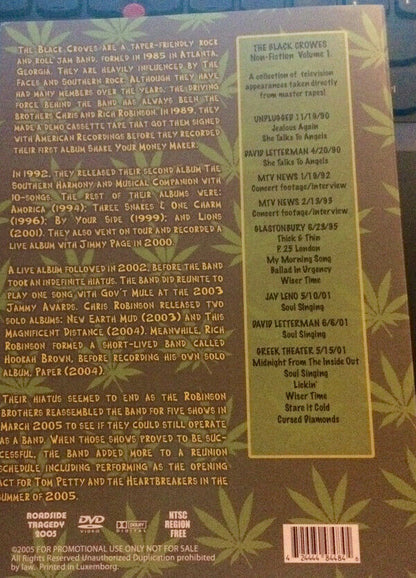 The Black Crowes Non Fiction Volume 1 DVD 1Disc 18 Tracks Digipack Music Rock