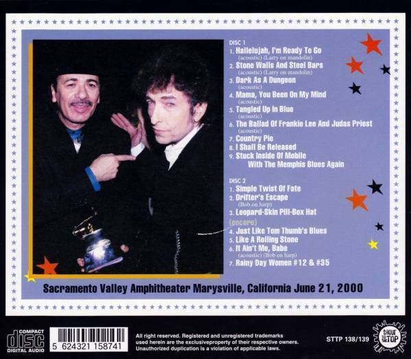Bob Dylan Tangled Up In Marysville Sacramento California June 21 2000 CD 2 Discs
