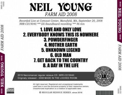 Neil Young FARM AID 2008 Comcast Center Mansfield MA CD 1 Discs Case
