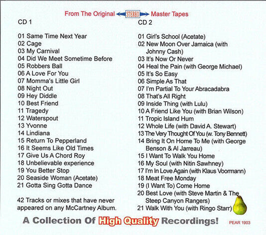 Paul McCartney Ultra Rare Tracks Pear Entertainment 1903 CD 2 Discs Set Music