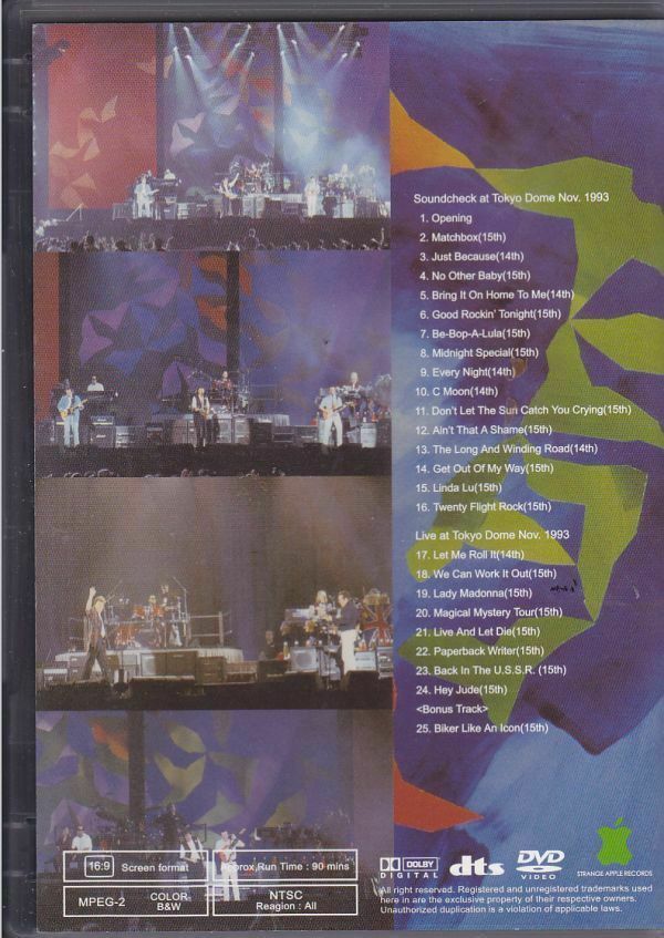 Paul McCartney Always Cm 1993 Tokyo Dome November 14-15 DVD 1 Disc 25 Tracks F/S