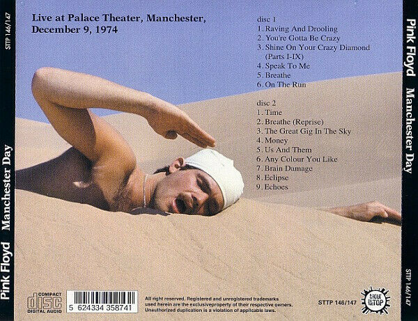 Pink Floyd Manchester Day 1974 Palace Theater CD 2 Discs 15 Tracks Music Rock