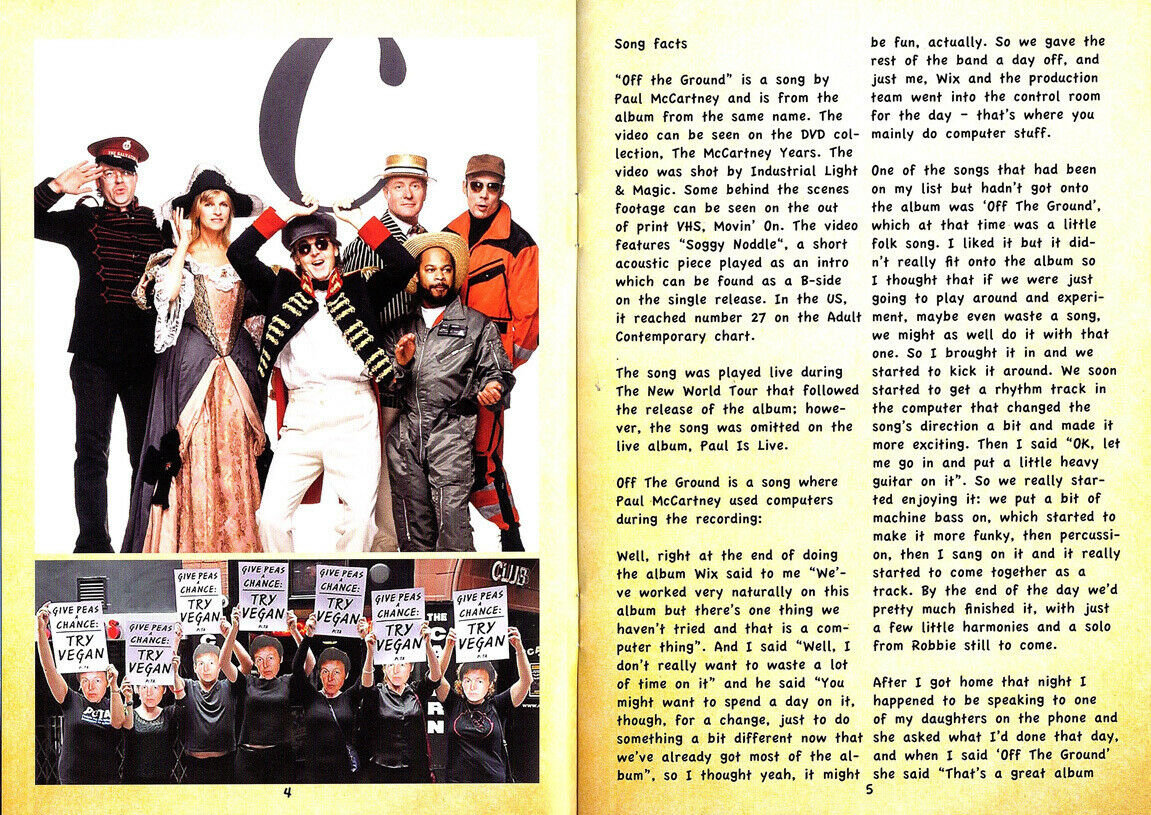 Paul McCartney Off The Ground Rarities & More 2015 2CD Booklet