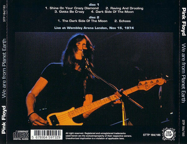 Pink Floyd We Are Planet Earth 1974 Wembley London CD 2 Discs 6 Tracks Music F/S