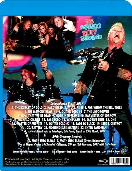 Metallica Lollapalooza Brazil 2017 Blu-ray 24 Tracks PRO shot 1BDR