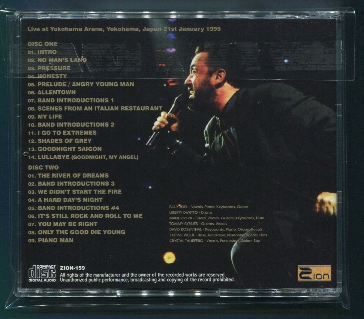 Billy Joel YOKOHAMA 1995 River Of Dreams Tour Live At Yokohama Arena 2CD