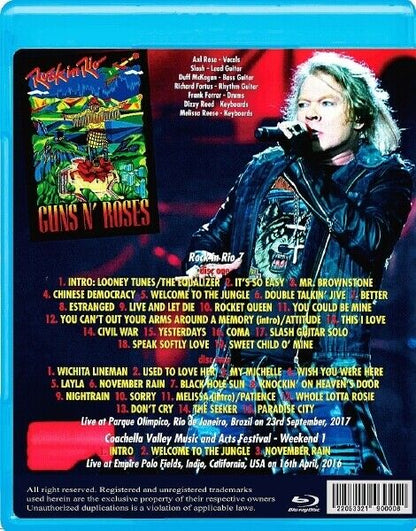 Guns N' Roses Rock In Rio 2017 Parque Olimpico Blu-ray 2 Discs 33 Tracks Music