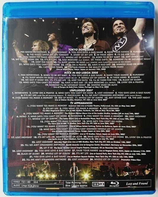 Bon Jovi 2007-2008 Lost Highway Live Collection Blu-ray 1 Disc 93 Tracks Music