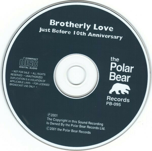 Oasis Brotherly Love Just Before 10th Anniversary 2001 CD 1 Disc 12 Tracks Music