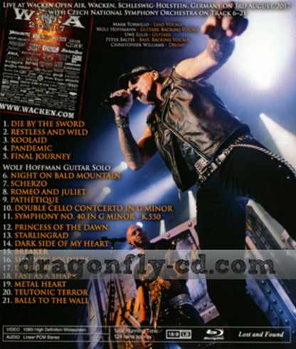 Accept Wacken Open Air 2017 August 3 Blu-ray 1 Disc 21 Tracks Heavy Metal Music