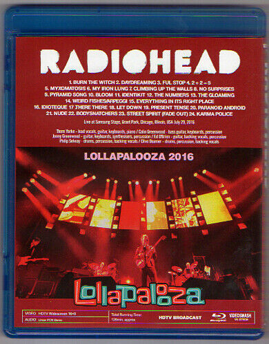 Radiohead Lollapalooza 2016 July 29 Blu-ray 1 Disc 24 Tracks Music Rock Japan