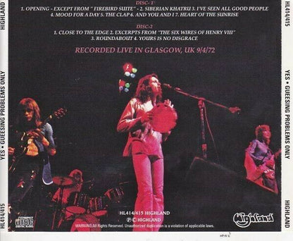 Yes Guessing Problems Only 1972 CD 2 Discs 11 Tracks Progressive