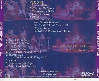 Yes The Midnight Round 1978 Memphis CD 2 Discs 14 Tracks Progressive Rock
