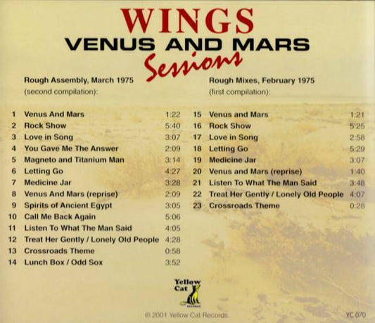 Paul McCartney Wings Venus And Mars Sessions CD 1 Disc 23 Tracks F/S