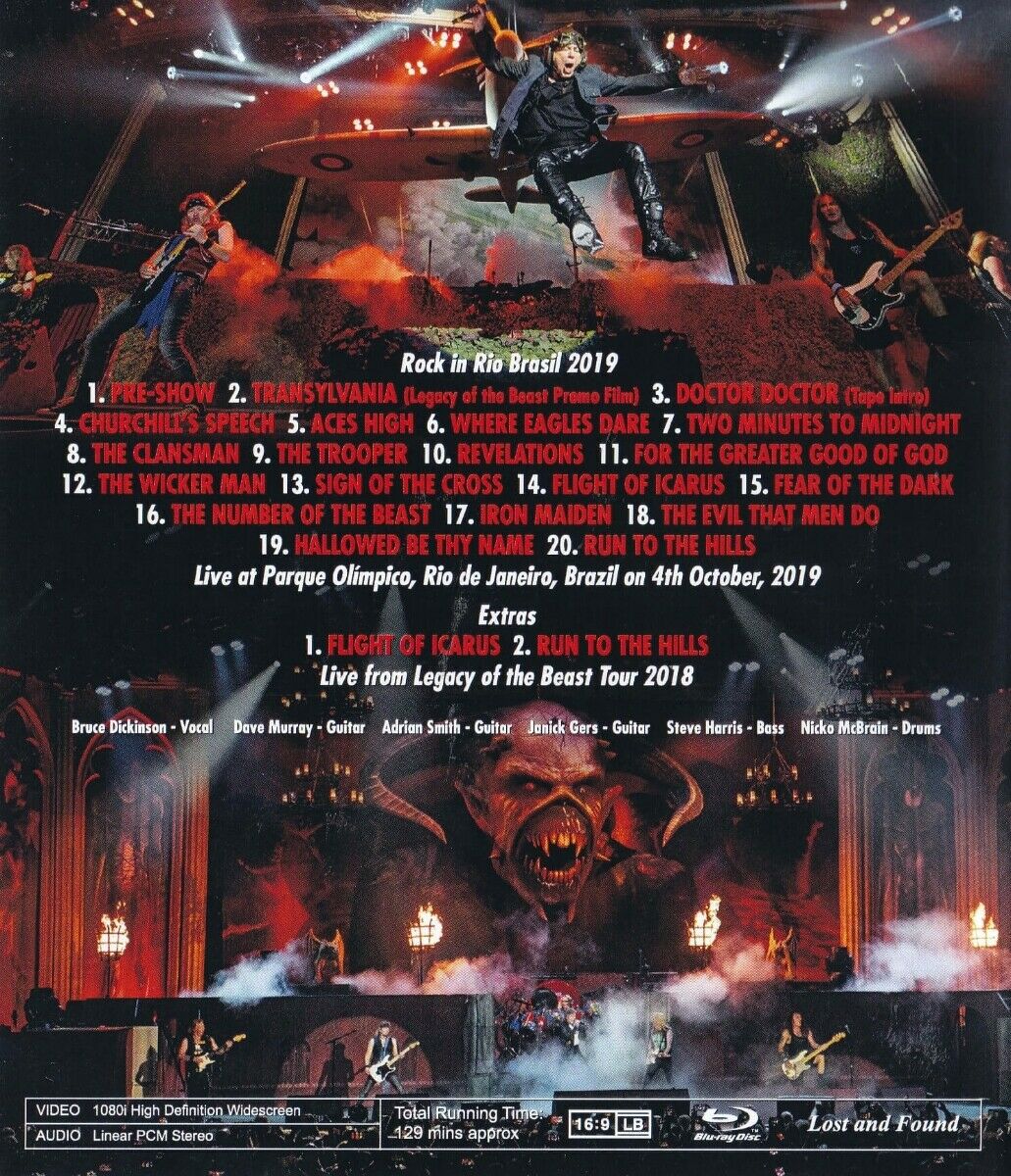 Iron Maiden Rock In Rio 2019 Blu-ray 1 Disc Case Brazil Heavy Metal Japan F/S