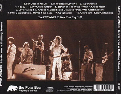 Stevie Was A Rolling Stones 1972 New York City CD 1 Disc 10 Tracks R&B