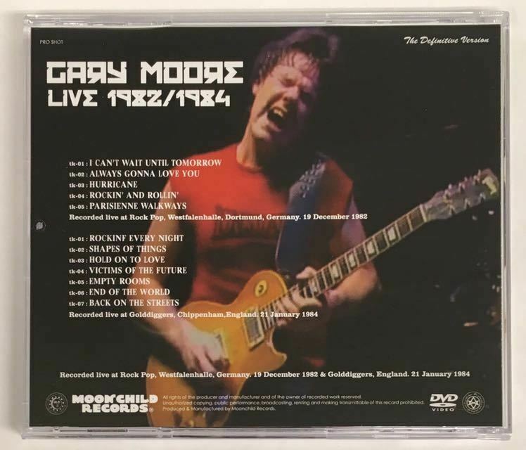 Gary Moore Live 1982 1984 DVD 1 Disc 12 Tracks Germany England Moonchild F/S