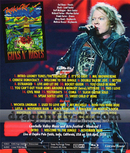Guns N' Roses Rock In Rio 2017 Brazil Blu-ray 2 Discs Case Set  Music PRO shot