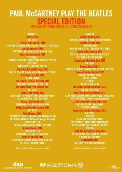 Paul McCartney Play The Beatles Special Edition Digital Archives Promotion 2DVD