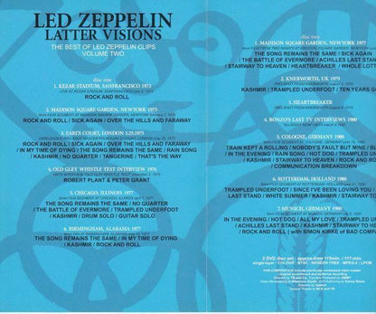 Led Zeppelin Latter Visions Magison Square Garden 1977 - 1980 DVD 2 Discs Set