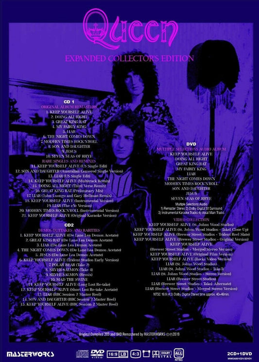 Queen Expanded Collector's Edition New Remasters 2CD 1DVD Set