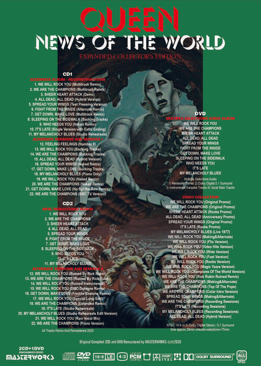 Queen News Of The World Expanded Collector's Edition 2CD 1DVD Set 44 Tracks