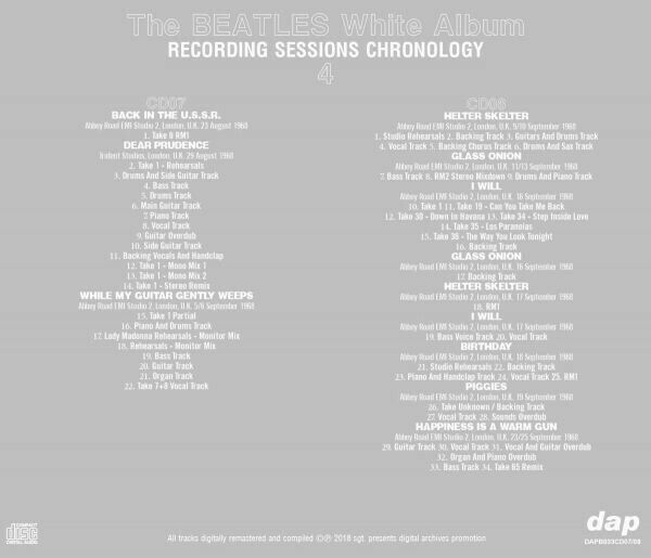 The Beatles White Album Recording Sessions Chronology 12CD Set Rock Music F/S