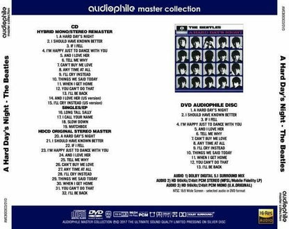 The Beatles A Hard Day's Night Audiophile Master Collection CD & Audio DVD