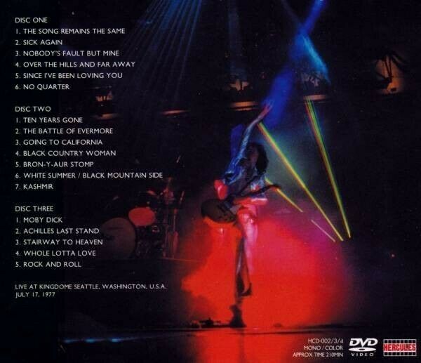 Led Zeppelin Kingdome Seattle 1977 3DVD