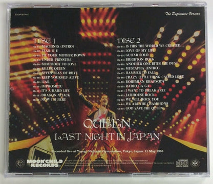 Queen Last Night In Japan The Definitive Version CD 2 Discs Moonchild Records