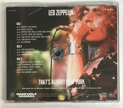 Led Zeppelin That's Alright New York 3CD 1975 Soundboard Moonchild