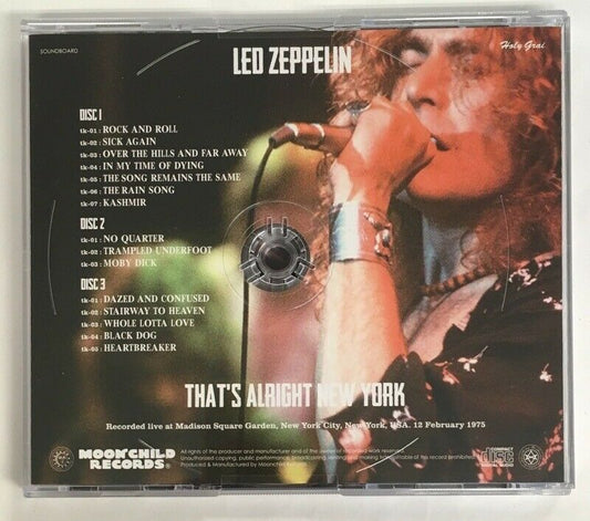 Led Zeppelin That's Alright New York 3CD 1975 Soundboard Moonchild