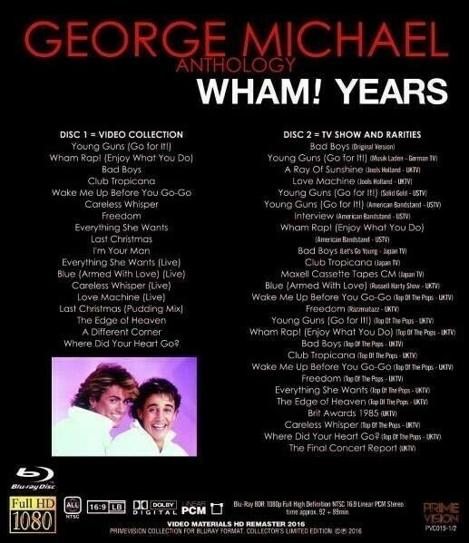 George Michael Anthology Wham! Year Blu-ray 2BDR
