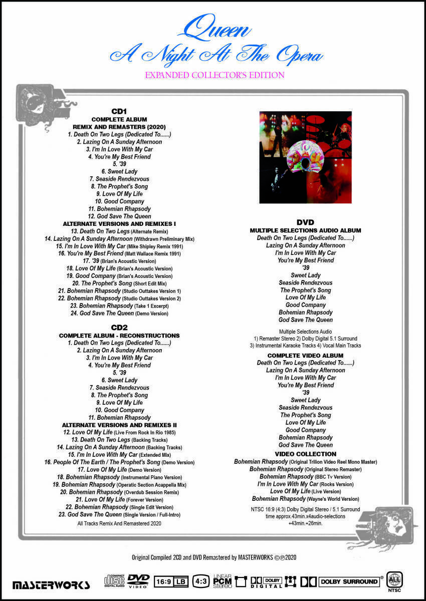 Queen / A Night At The Opera Expanded Collector's Edition (2CD+1DVD)