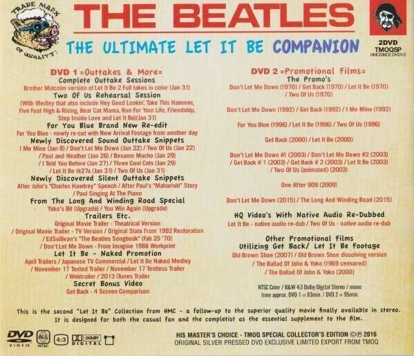 The Beatles The Ultimate Let It Be Companion HMC TMOQ SPECIAL COLLECTOR'S EDITION 2 DVD