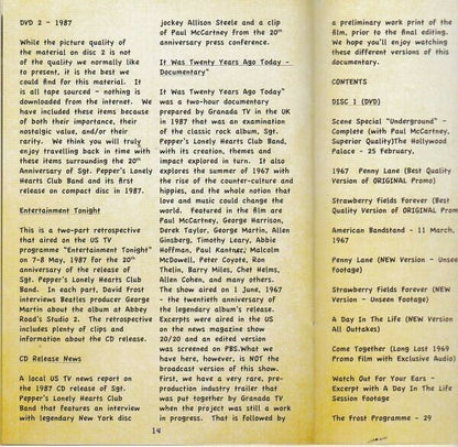 The Beatles 1976 The SGT. Pepper Commemorative Issue TMOQ Gazette 2DVD Booklet