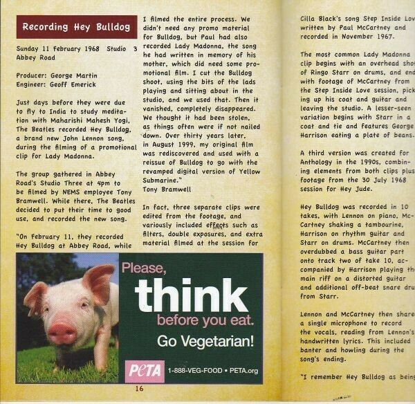 The Beatles Lady Madonna & Hey Bulldog 1CD 1DVD Booklet Set TMOQ Gazette